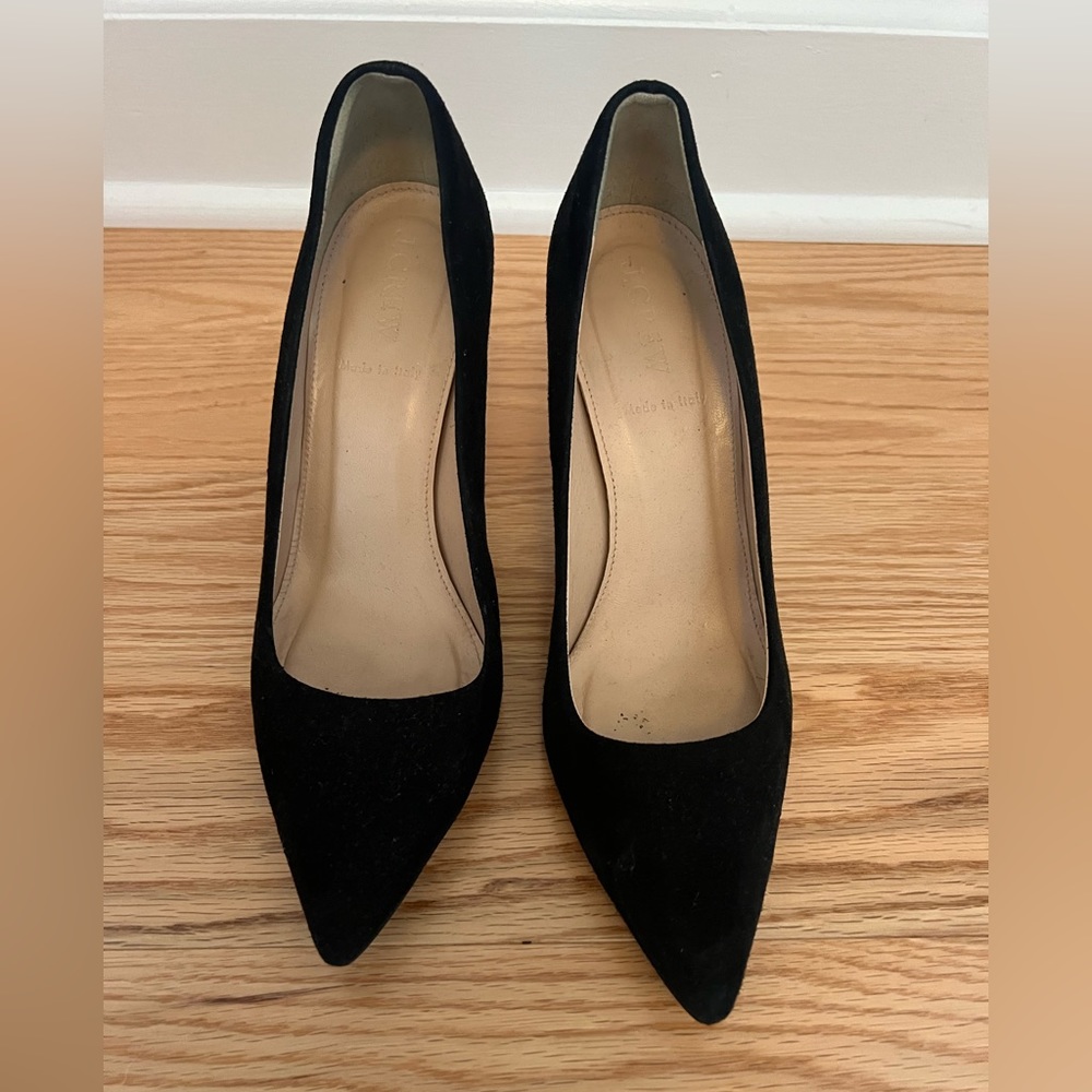 J.crew suede heels, black, size 7